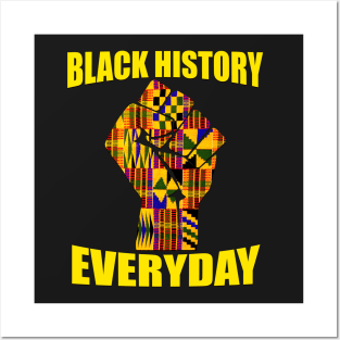 Black History Everyday Kente Pattern Melanin Pride T-Shirt Posters and Art